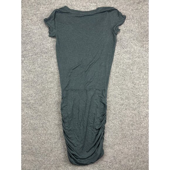 Prana Dress Womens Small Dark Gray Short Sleeve Ruched Casual Stretch Soft - Picture 7 of 7